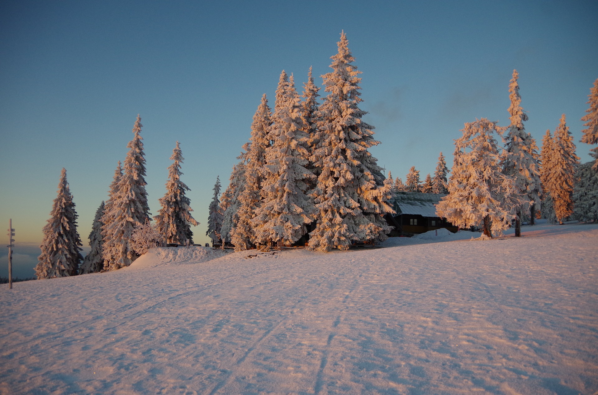 Pierwsze promienie słońca na Hali Rysianka