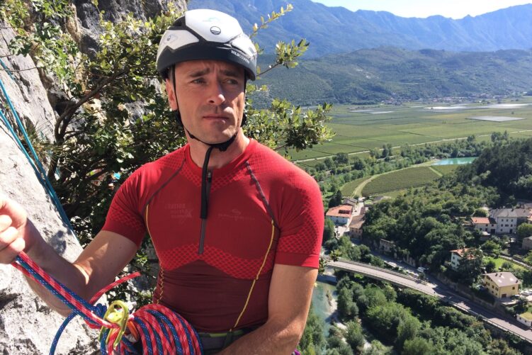 Na stanowiski na drodze Orrizzonti Dolomitici na PIccolo Dain