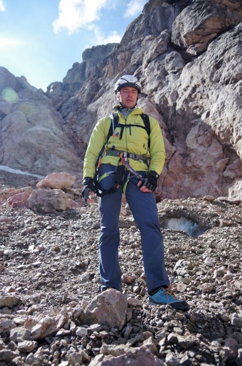 Darek tuż przed kawałkiem ferraty na przełęcz Forcella Marmolada