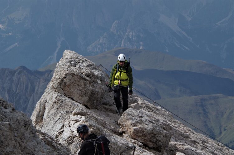 Darek na ferracie na Marmoladę