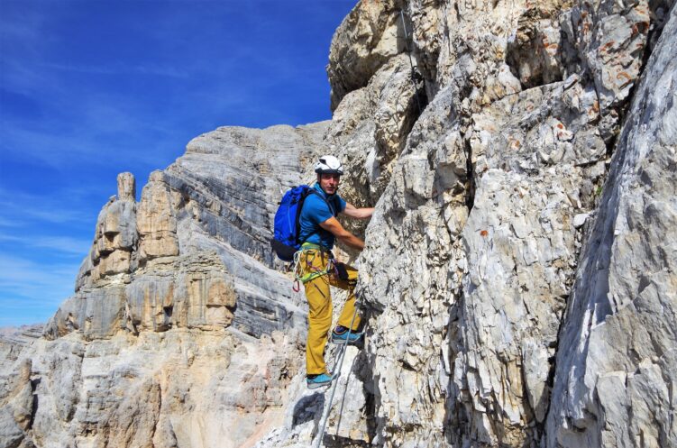 Ubezpieczony fragment ferraty Gianni Aglio