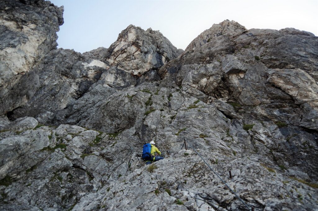 Darek na ferratcie Anna Klettersteig na Dachstein