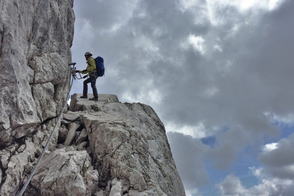 Darek na trawersie, ferrata Johann Klettersteig