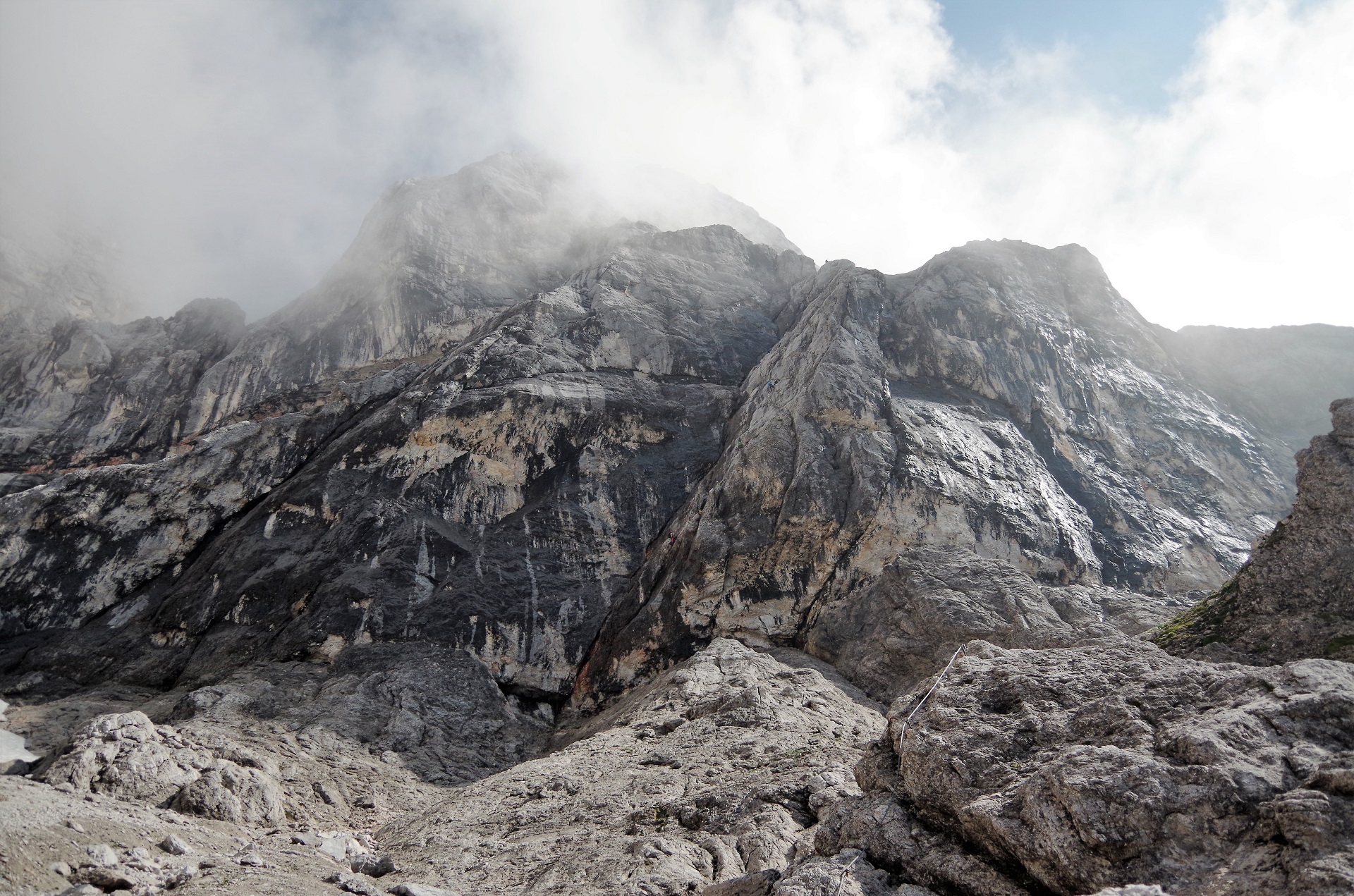 Widok na mokry odcinek za E, ferrata Johann Klettersteig
