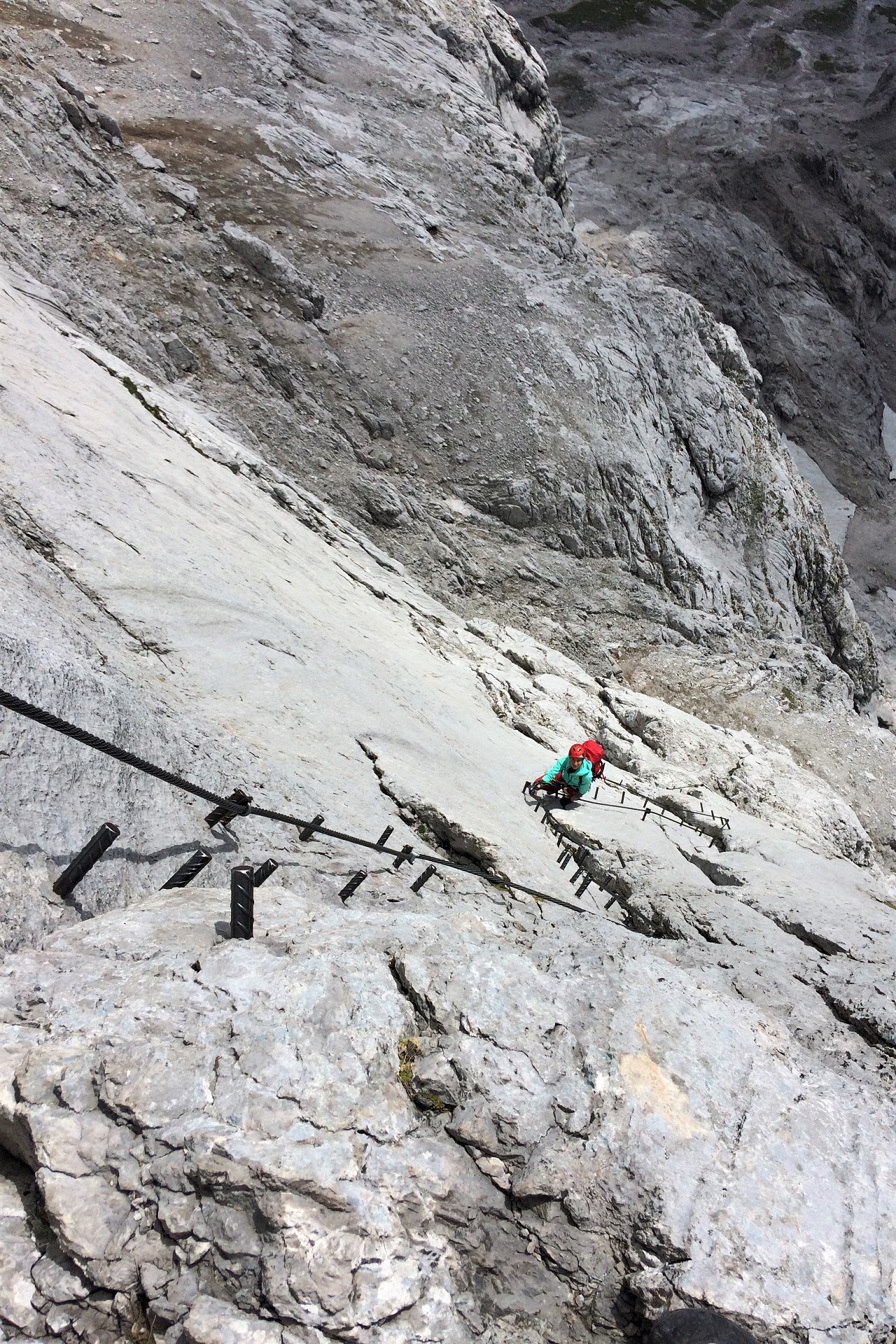 Płyta z kołkami na ferracie Johann, odcinek za C/D