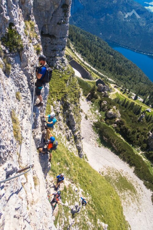 Ekipa na środkowym odcinku za C/D podczas naszego wyjazdu na Dachstein