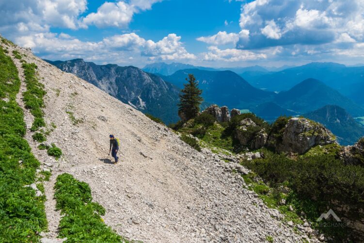 Malowniczy trawers i podejście pod Ścianę Loser - ferrata Sisi
