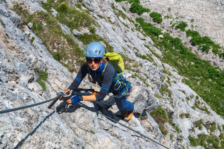 Początek ferraty Sisi i wyjście filarem C/D